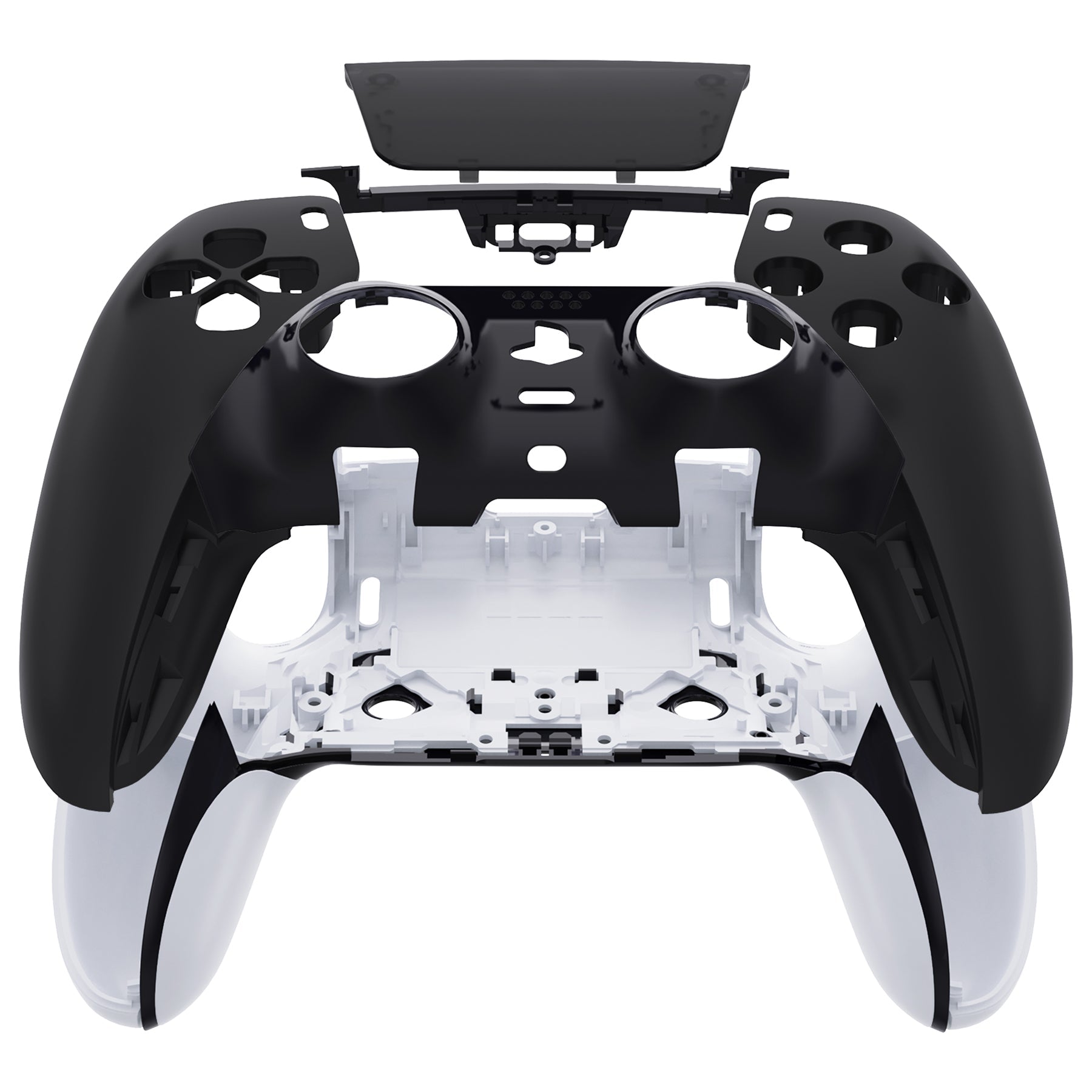 eXtremeRate Replacement Left Right Front Housing Shell with Touchpad Compatible with PS5 Edge Controller - Black eXtremeRate