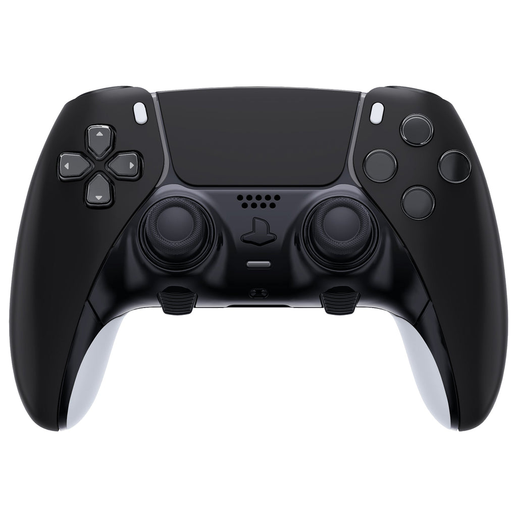 eXtremeRate Replacement Left Right Front Housing Shell with Touchpad Compatible with PS5 Edge Controller - Black eXtremeRate