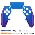 eXtremeRate Replacement Left Right Front Housing Shell with Touchpad Compatible with PS5 Edge Controller - Chameleon Purple Blue eXtremeRate