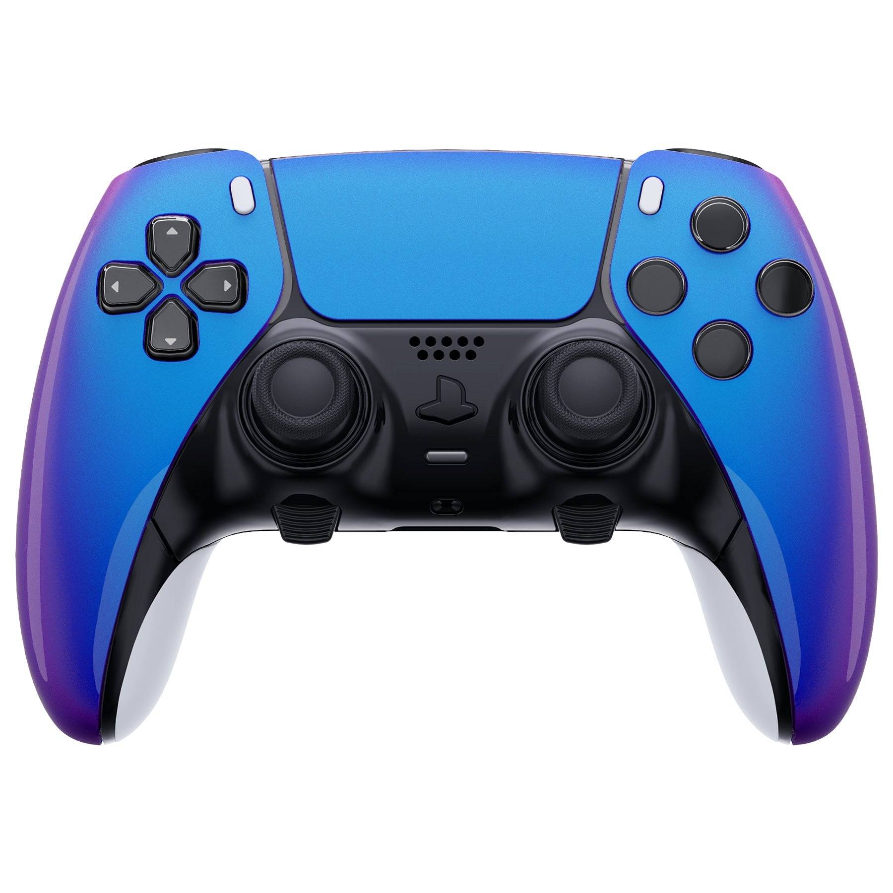 eXtremeRate Replacement Left Right Front Housing Shell with Touchpad Compatible with PS5 Edge Controller - Chameleon Purple Blue eXtremeRate