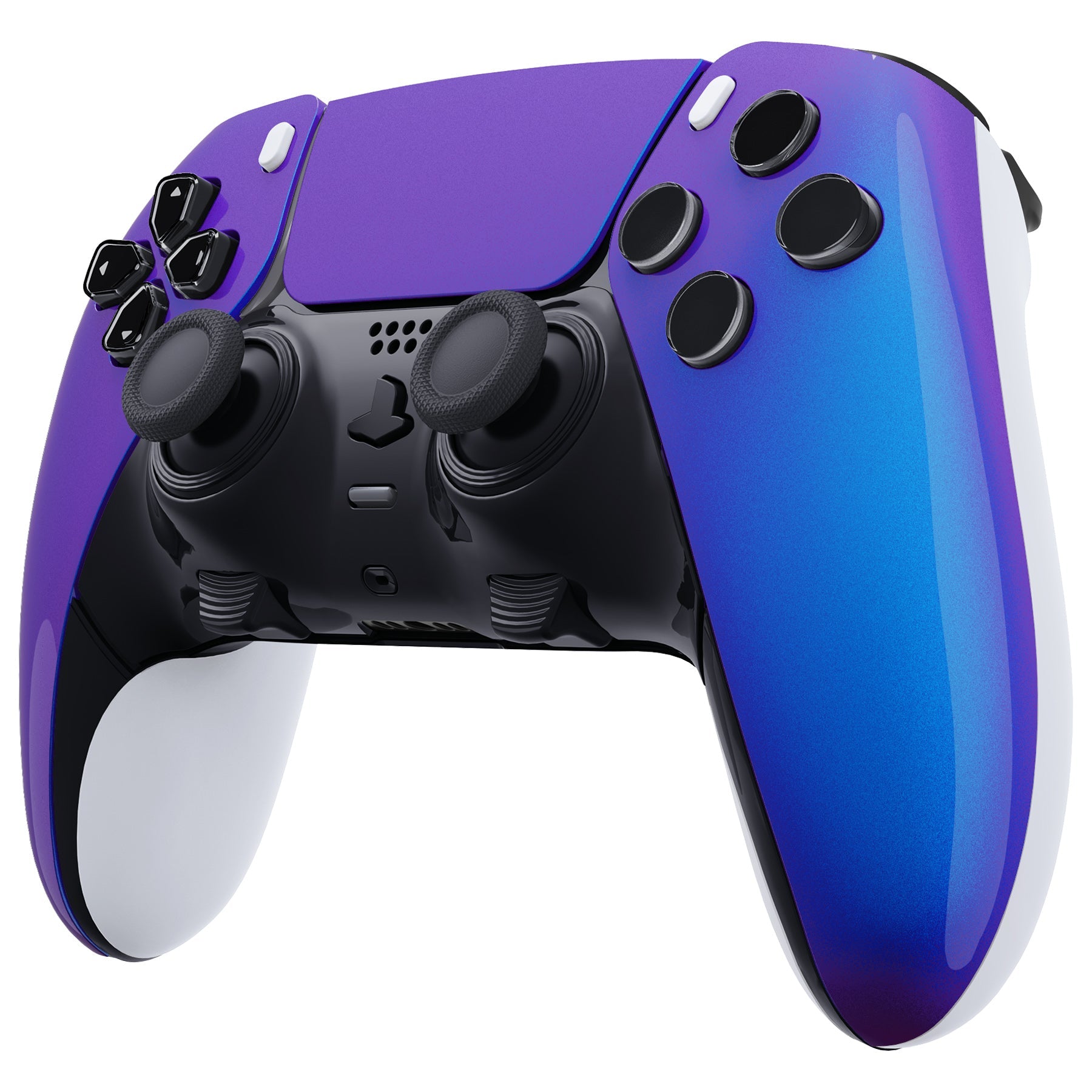 eXtremeRate Replacement Left Right Front Housing Shell with Touchpad Compatible with PS5 Edge Controller - Chameleon Purple Blue eXtremeRate