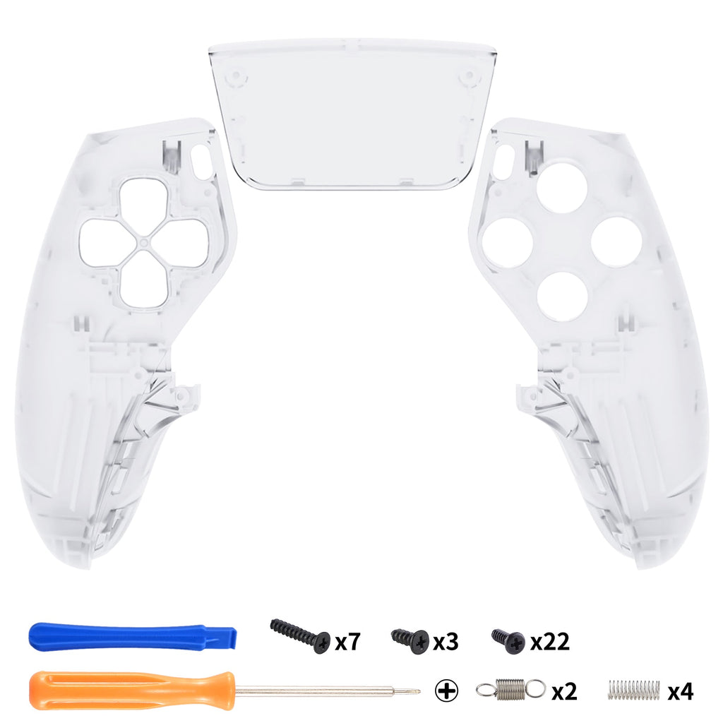 eXtremeRate Replacement Left Right Front Housing Shell with Touchpad Compatible with PS5 Edge Controller - Clear eXtremeRate