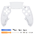 eXtremeRate Replacement Left Right Front Housing Shell with Touchpad Compatible with PS5 Edge Controller - Clear eXtremeRate