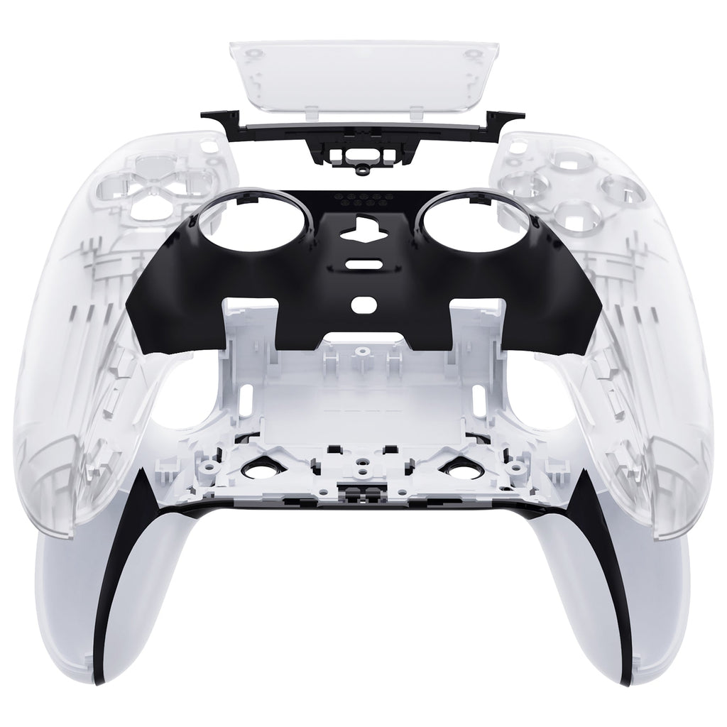 eXtremeRate Replacement Left Right Front Housing Shell with Touchpad Compatible with PS5 Edge Controller - Clear eXtremeRate