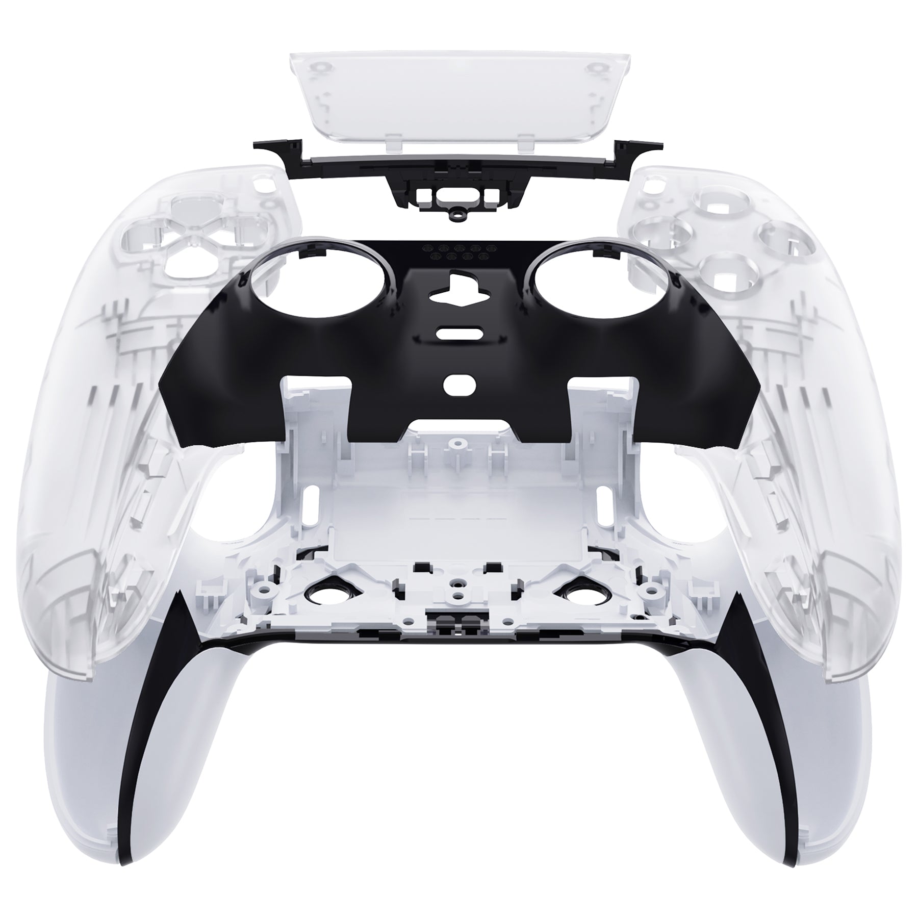 eXtremeRate Replacement Left Right Front Housing Shell with Touchpad Compatible with PS5 Edge Controller - Clear eXtremeRate