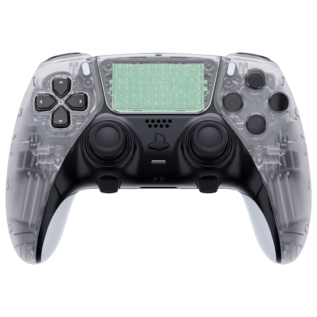 eXtremeRate Replacement Left Right Front Housing Shell with Touchpad Compatible with PS5 Edge Controller - Clear eXtremeRate