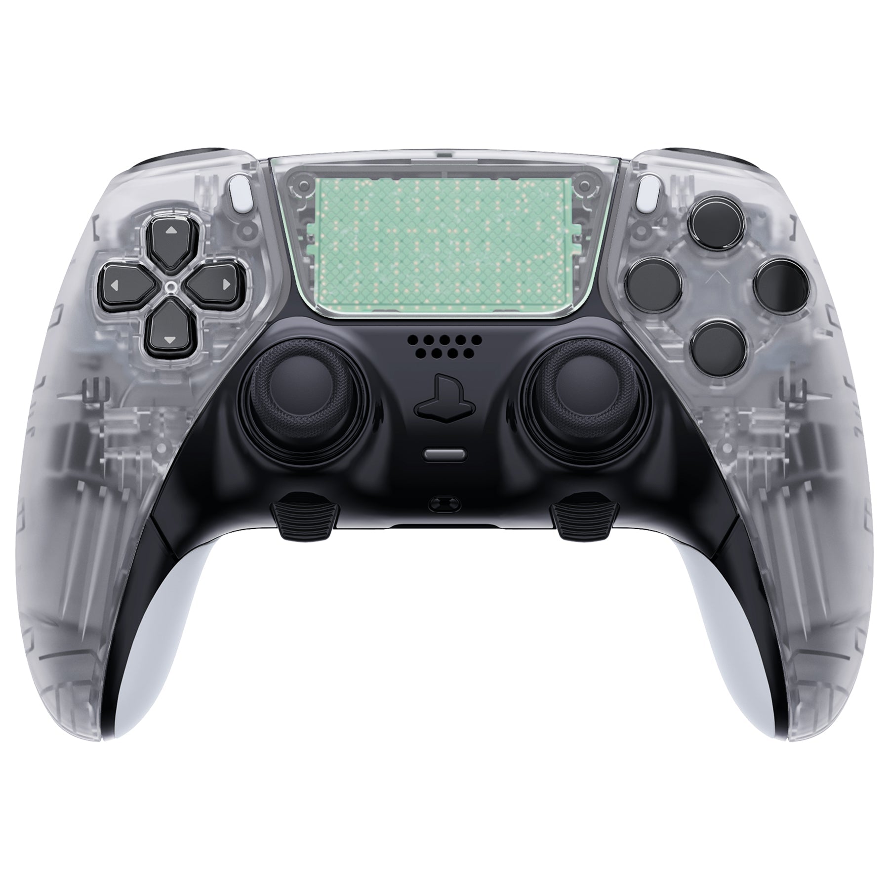 eXtremeRate Replacement Left Right Front Housing Shell with Touchpad Compatible with PS5 Edge Controller - Clear eXtremeRate