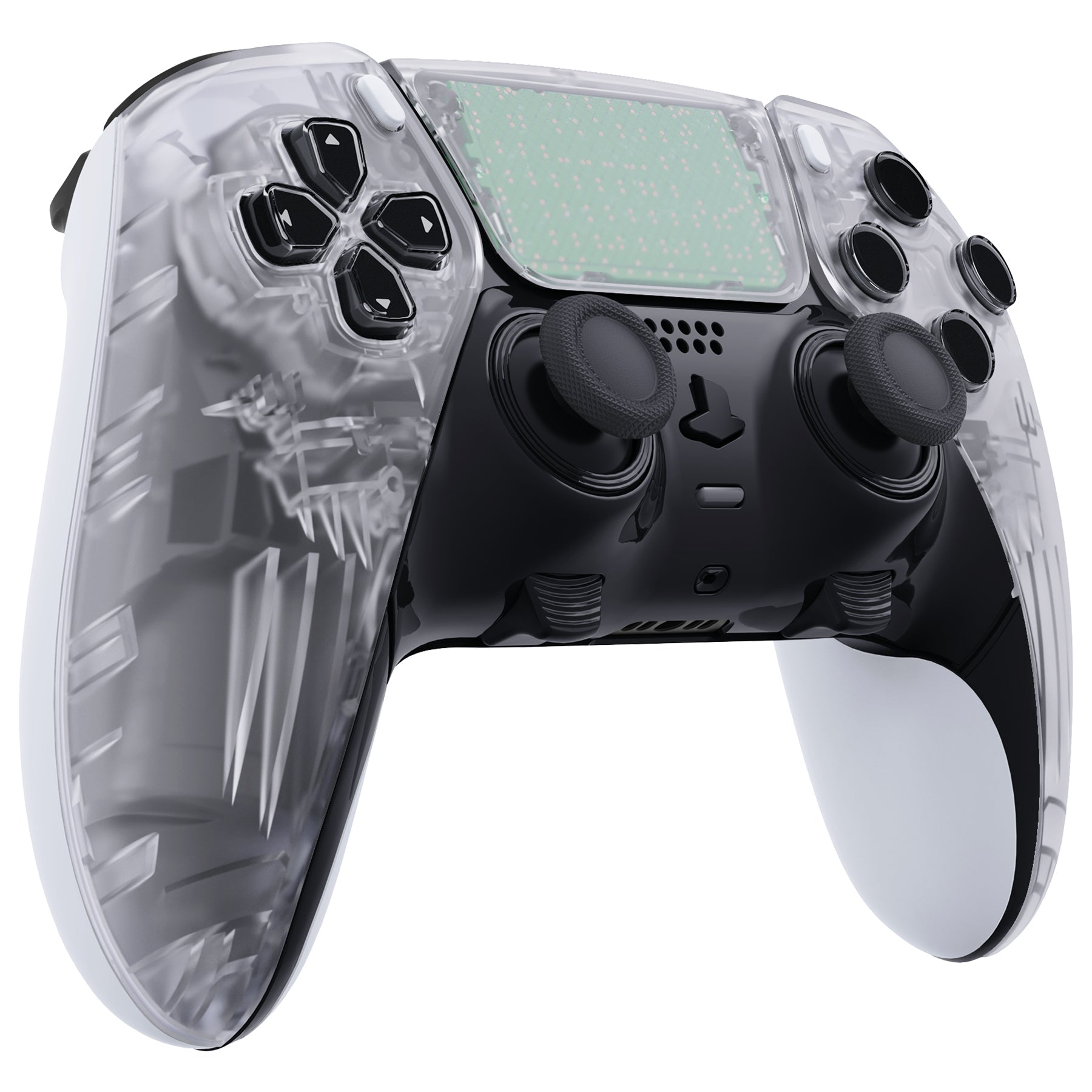 eXtremeRate Replacement Left Right Front Housing Shell with Touchpad Compatible with PS5 Edge Controller - Clear eXtremeRate
