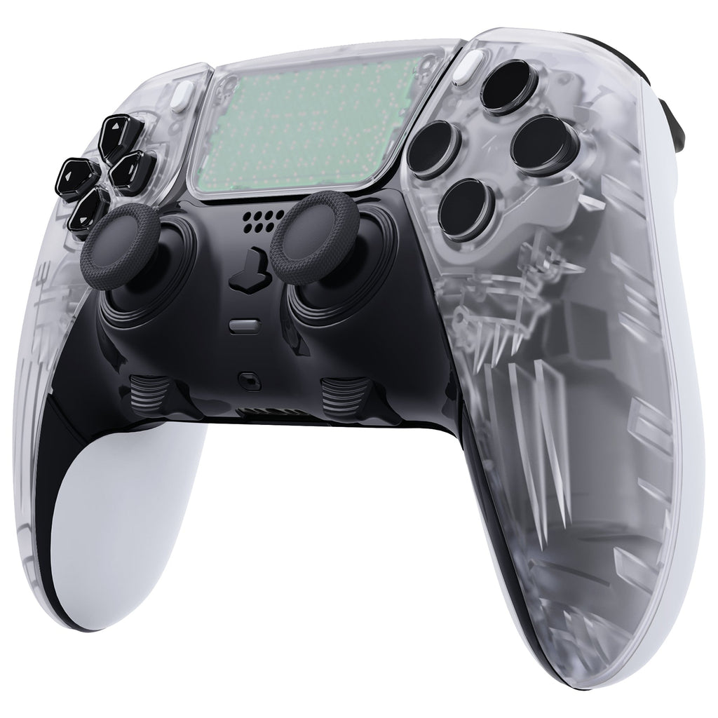 eXtremeRate Replacement Left Right Front Housing Shell with Touchpad Compatible with PS5 Edge Controller - Clear eXtremeRate