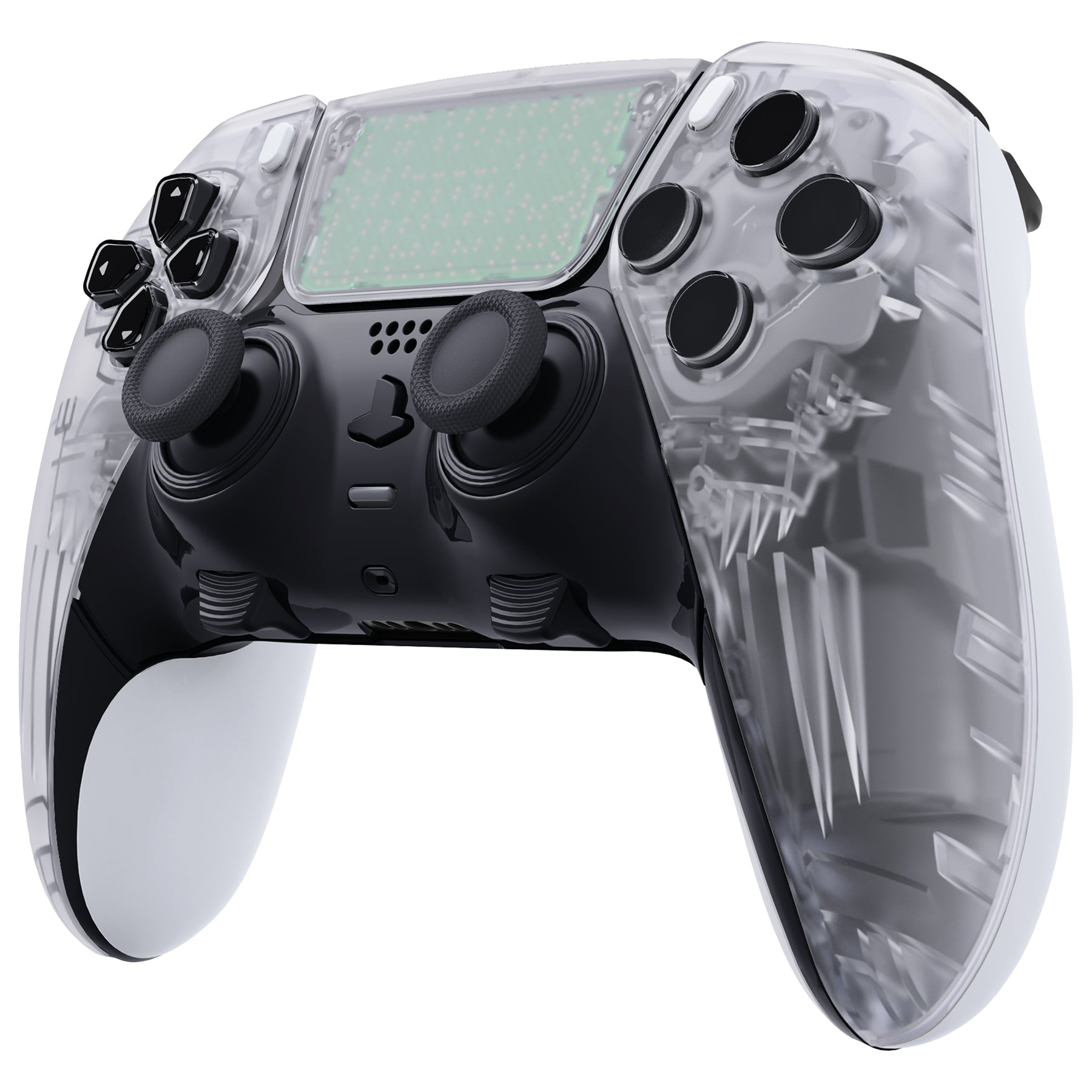 eXtremeRate Replacement Left Right Front Housing Shell with Touchpad Compatible with PS5 Edge Controller - Clear eXtremeRate