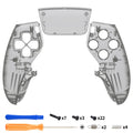 eXtremeRate Replacement Left Right Front Housing Shell with Touchpad Compatible with PS5 Edge Controller - Clear Black eXtremeRate