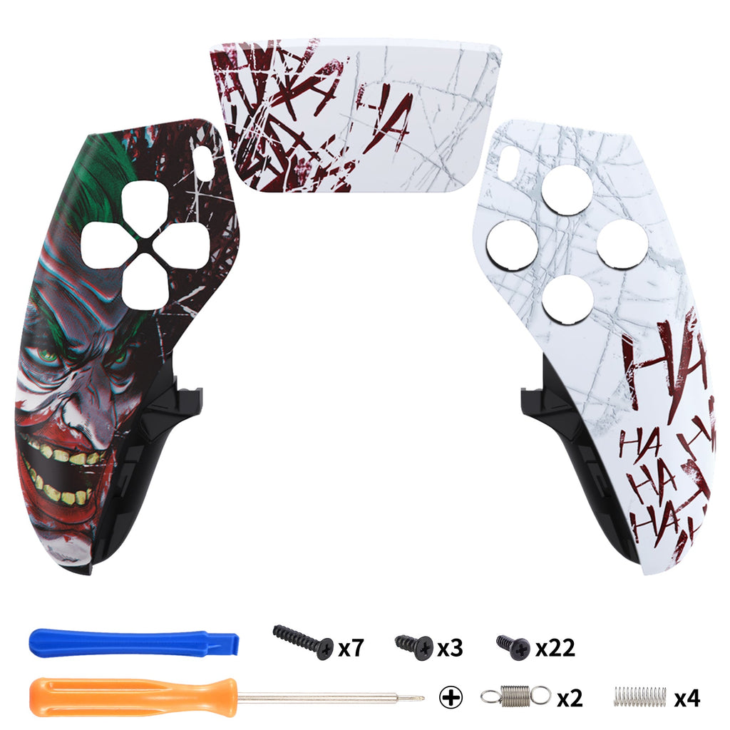 eXtremeRate Replacement Left Right Front Housing Shell with Touchpad Compatible with PS5 Edge Controller - Clown HAHAHA eXtremeRate
