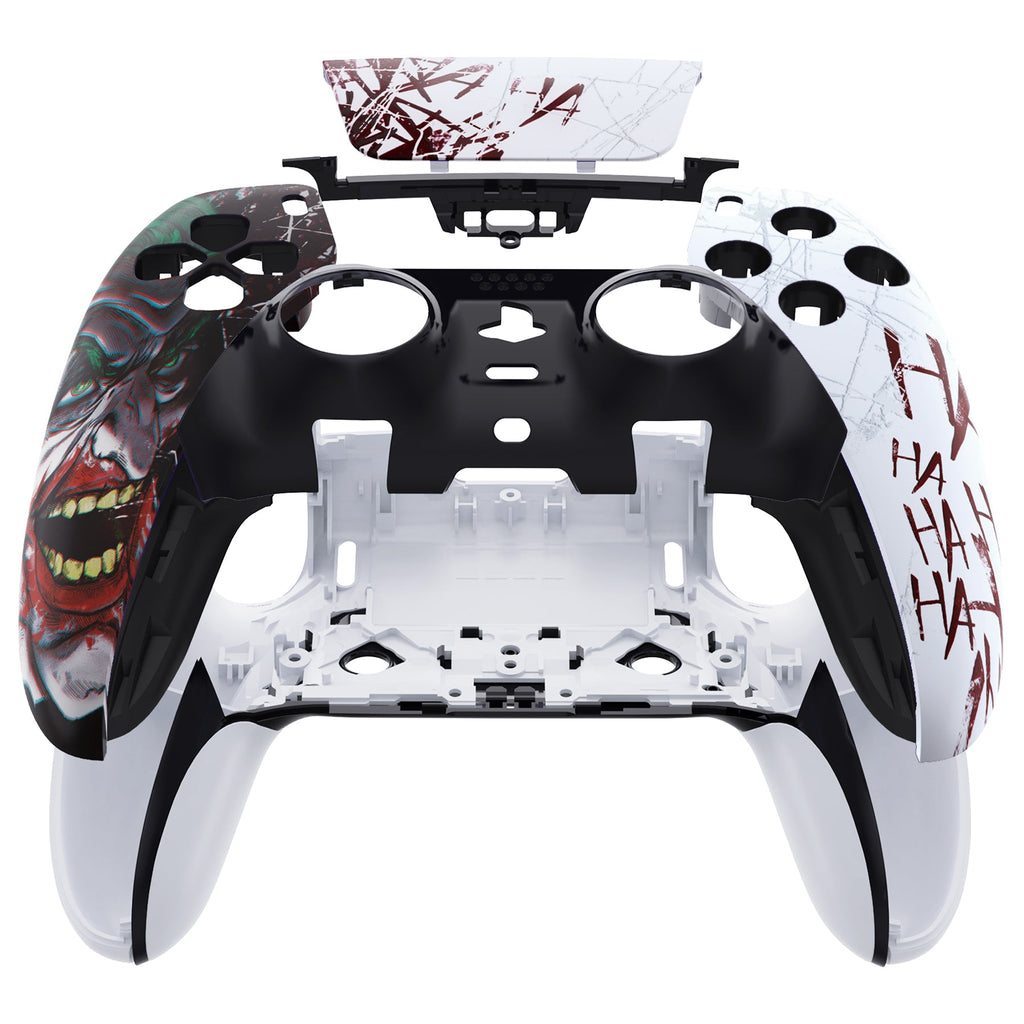 eXtremeRate Replacement Left Right Front Housing Shell with Touchpad Compatible with PS5 Edge Controller - Clown HAHAHA eXtremeRate