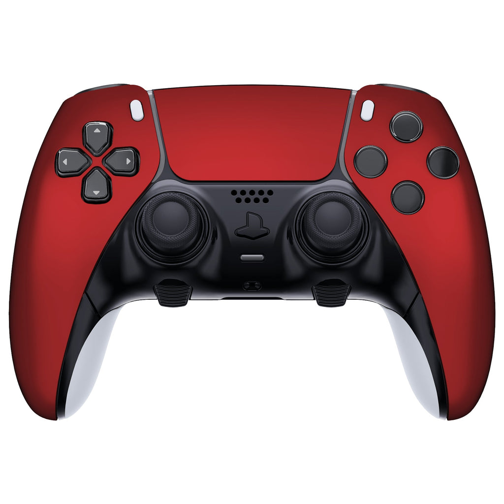 eXtremeRate Replacement Left Right Front Housing Shell with Touchpad Compatible with PS5 Edge Controller - Scarlet Red eXtremeRate