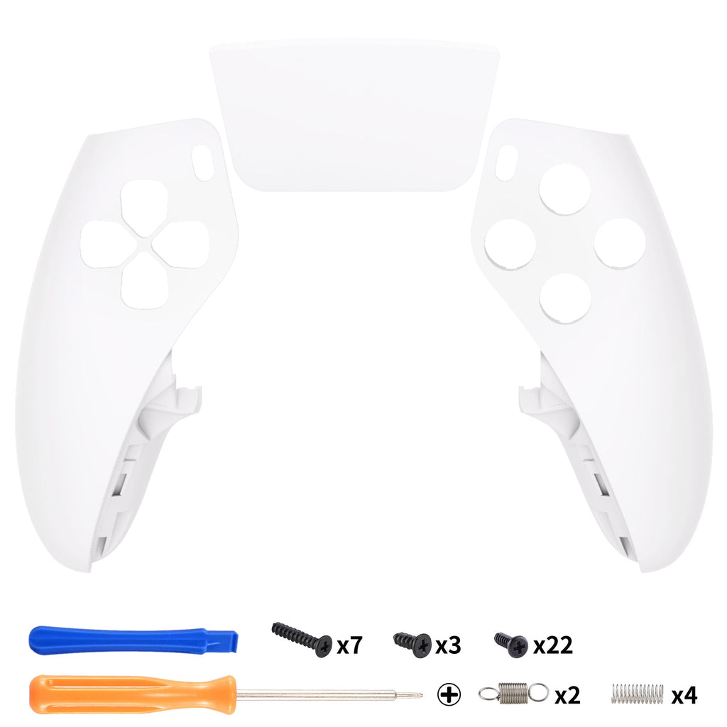 eXtremeRate Replacement Left Right Front Housing Shell with Touchpad Compatible with PS5 Edge Controller - White eXtremeRate