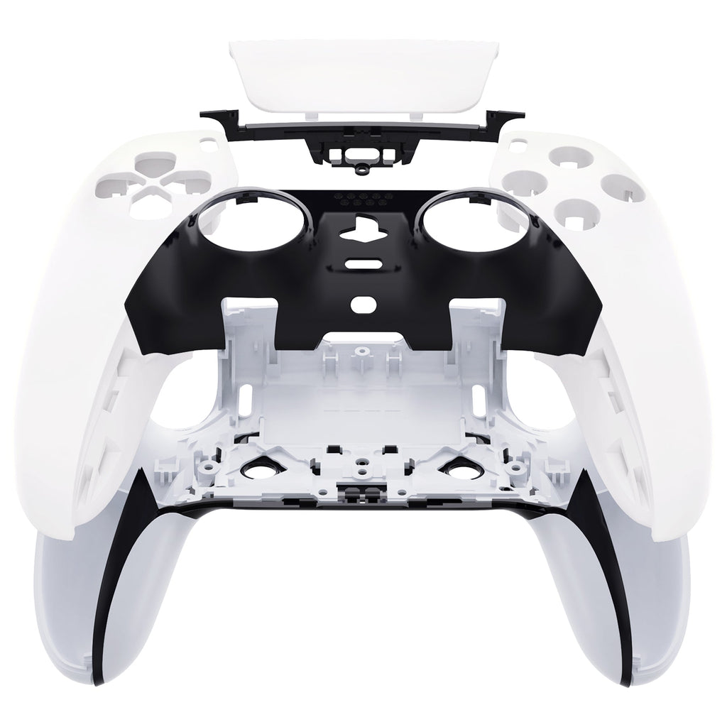 eXtremeRate Replacement Left Right Front Housing Shell with Touchpad Compatible with PS5 Edge Controller - White eXtremeRate