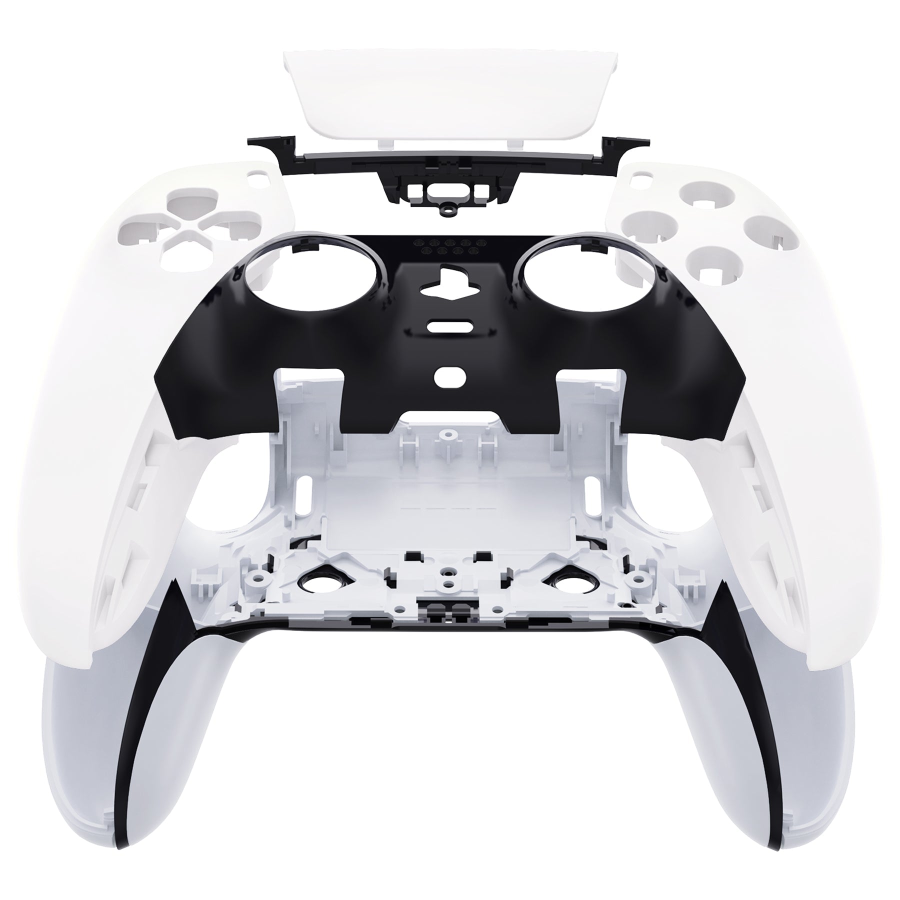 eXtremeRate Replacement Left Right Front Housing Shell with Touchpad Compatible with PS5 Edge Controller - White eXtremeRate