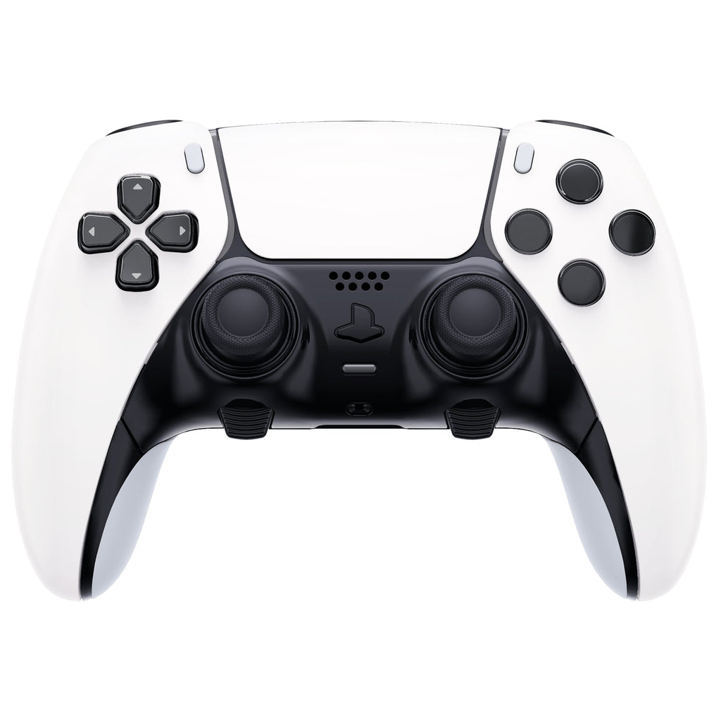 eXtremeRate Replacement Left Right Front Housing Shell with Touchpad Compatible with PS5 Edge Controller - White eXtremeRate