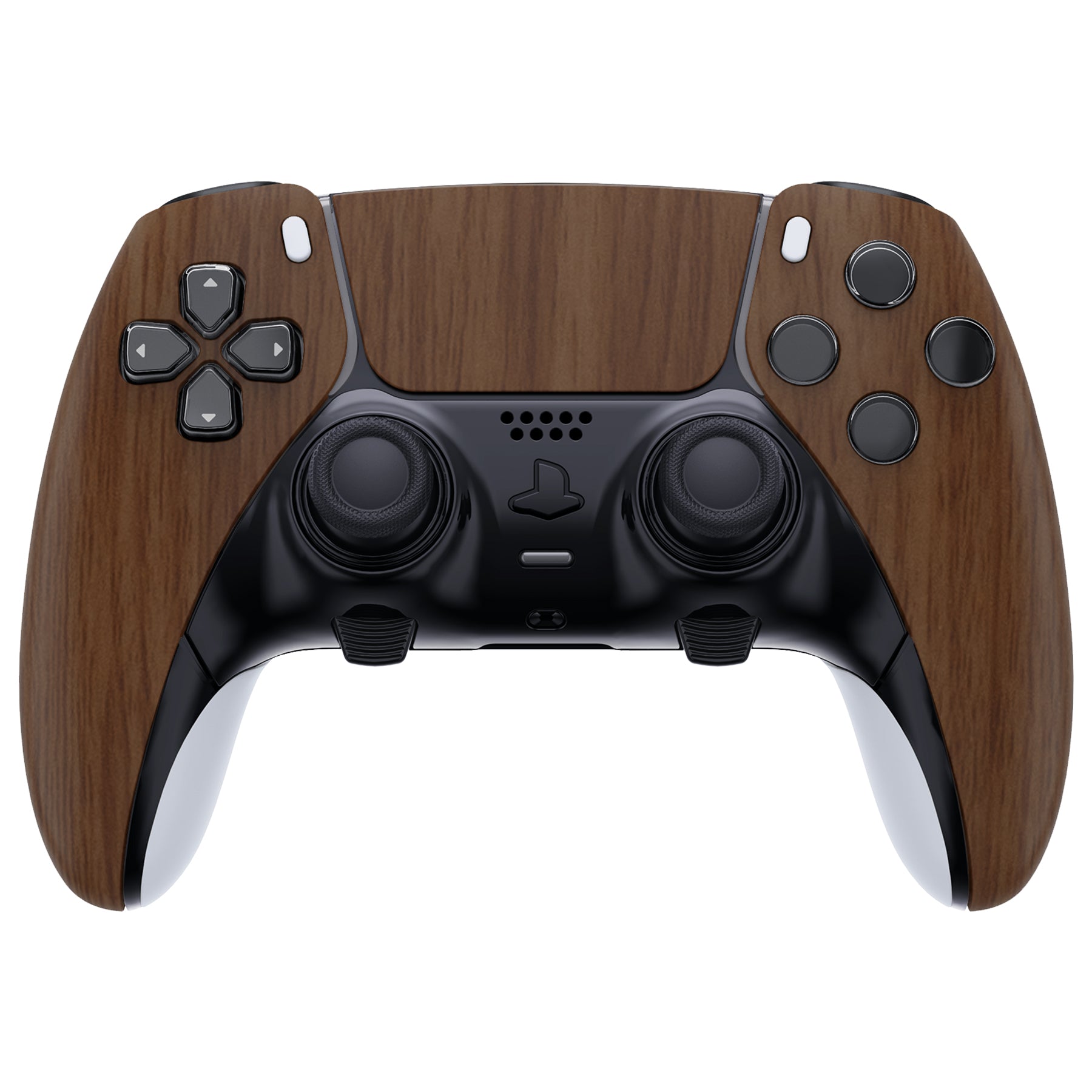 eXtremeRate Replacement Left Right Front Housing Shell with Touchpad Compatible with PS5 Edge Controller - Wood Grain eXtremeRate
