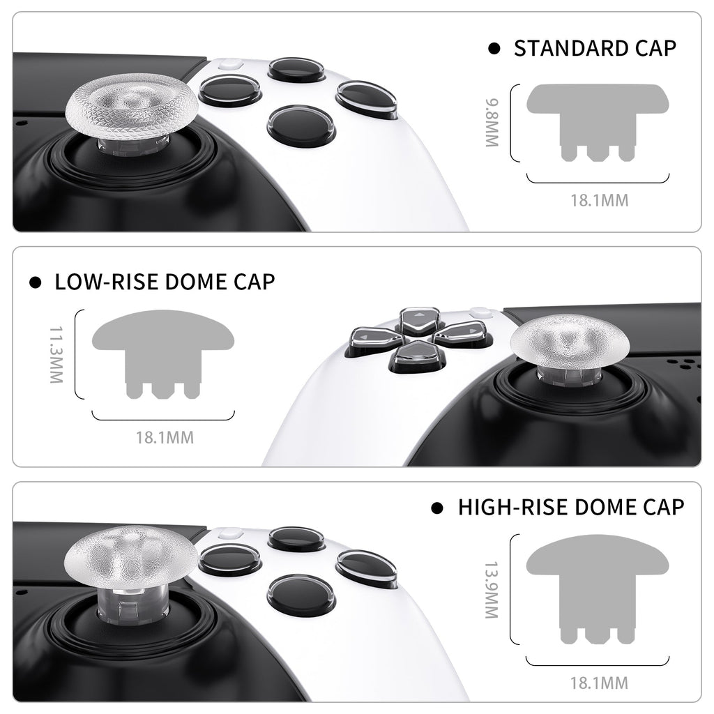 eXtremeRate Replacement Swappable Thumbsticks for PS5 Edge Controller - Clear eXtremeRate