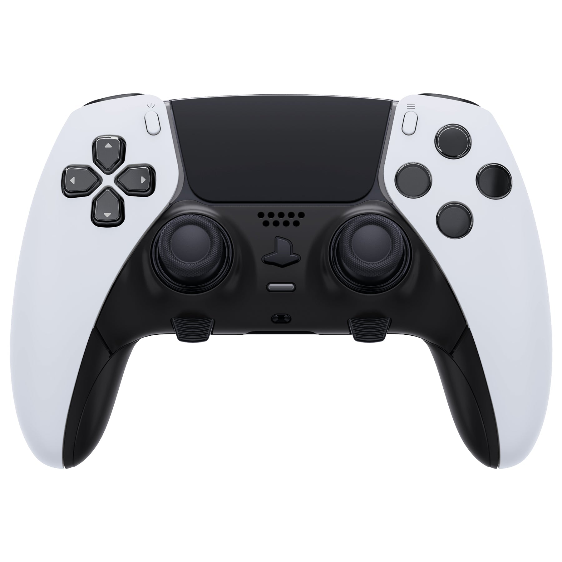 eXtremeRate Replacement Top Bottom Decorative Trim Shell Compatible with PS5 Edge Controller - Black eXtremeRate