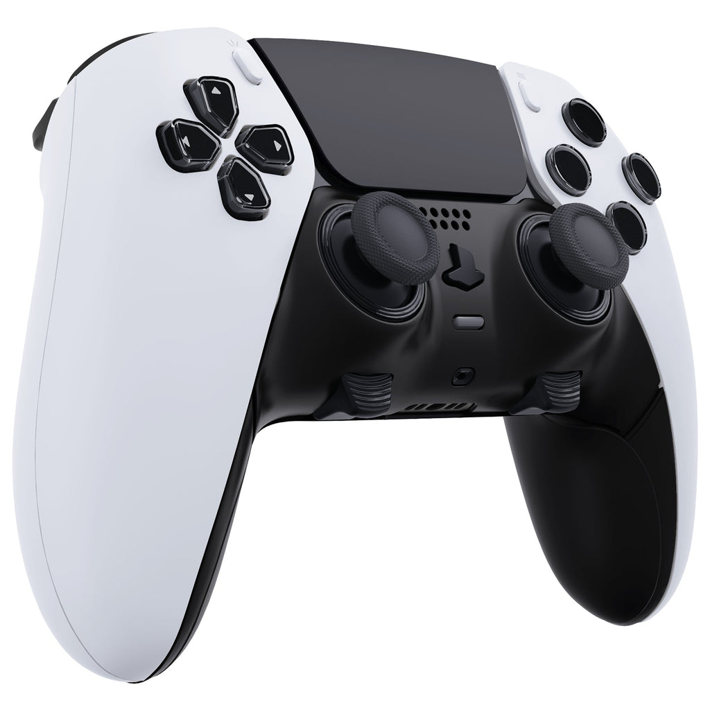 eXtremeRate Replacement Top Bottom Decorative Trim Shell Compatible with PS5 Edge Controller - Black eXtremeRate