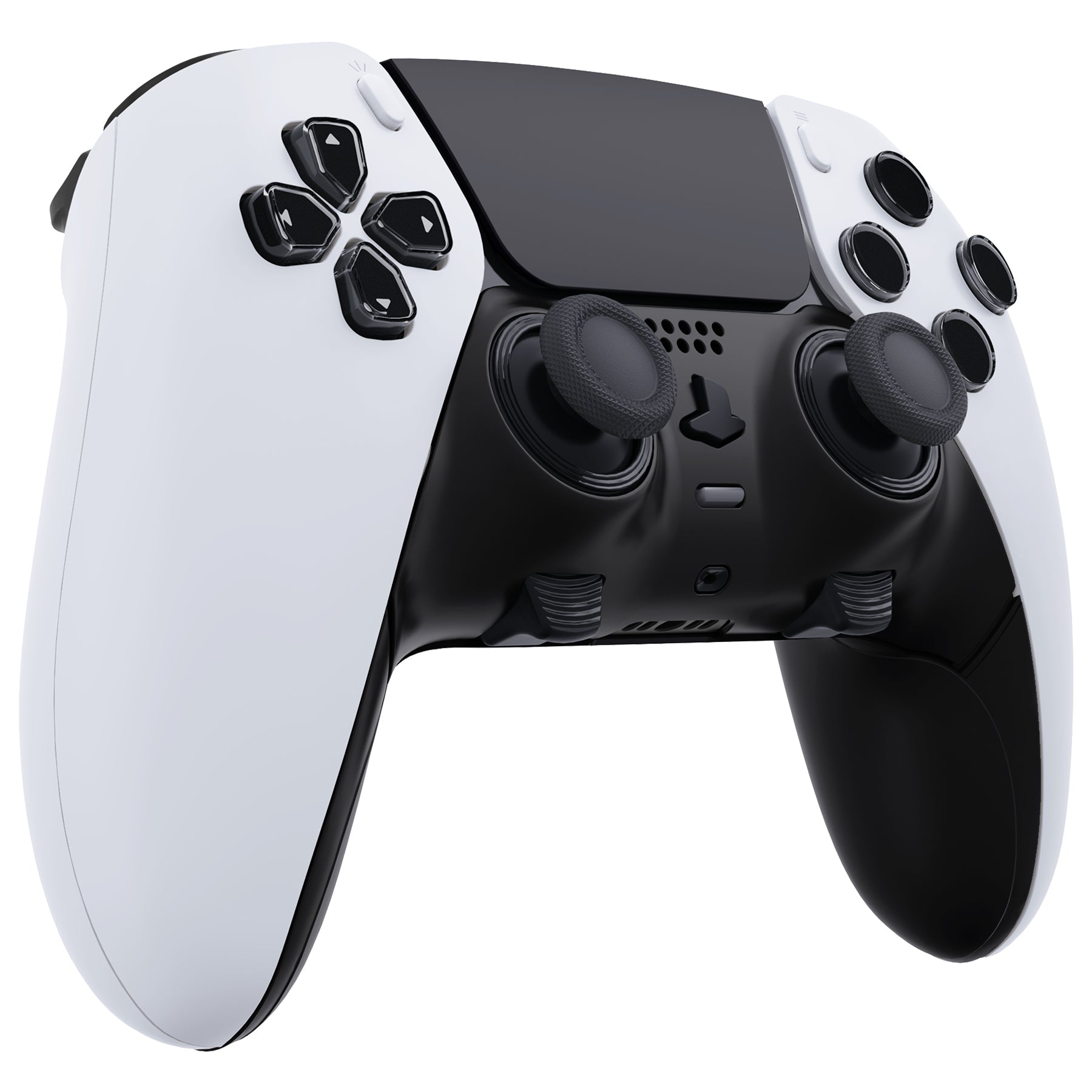 eXtremeRate Replacement Top Bottom Decorative Trim Shell Compatible with PS5 Edge Controller - Black eXtremeRate