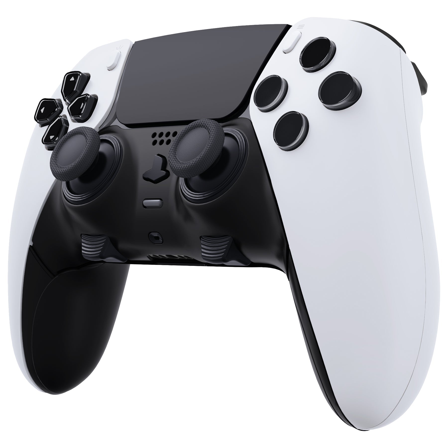 eXtremeRate Replacement Top Bottom Decorative Trim Shell Compatible with PS5 Edge Controller - Black eXtremeRate