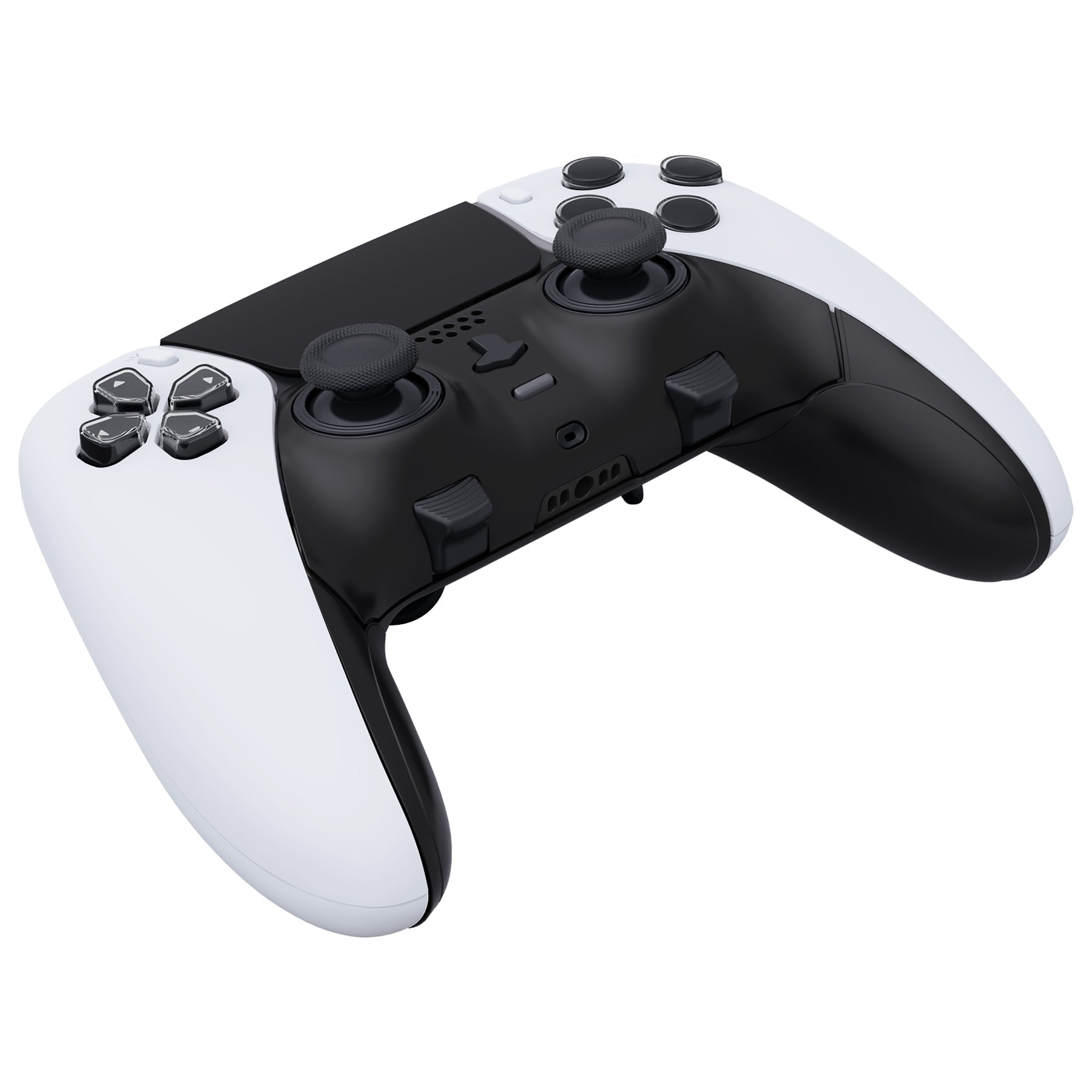 eXtremeRate Replacement Top Bottom Decorative Trim Shell Compatible with PS5 Edge Controller - Black eXtremeRate