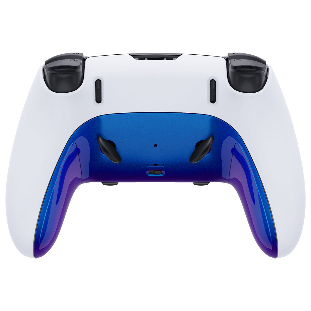 eXtremeRate Replacement Top Bottom Decorative Trim Shell Compatible with PS5 Edge Controller - Chameleon Purple Blue eXtremeRate