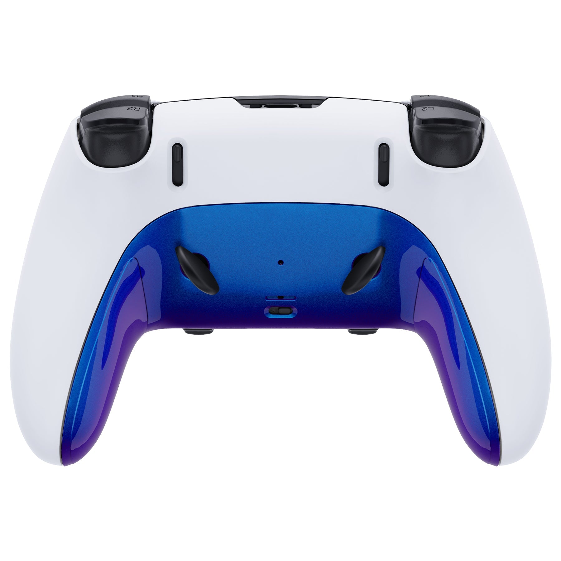 eXtremeRate Replacement Top Bottom Decorative Trim Shell Compatible with PS5 Edge Controller - Chameleon Purple Blue eXtremeRate