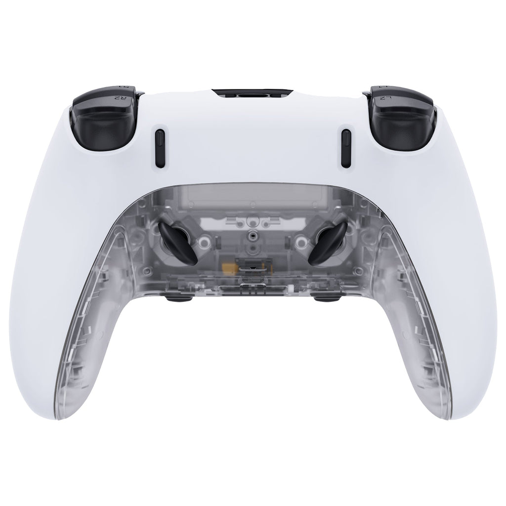 eXtremeRate Replacement Top Bottom Decorative Trim Shell Compatible with PS5 Edge Controller - Clear eXtremeRate