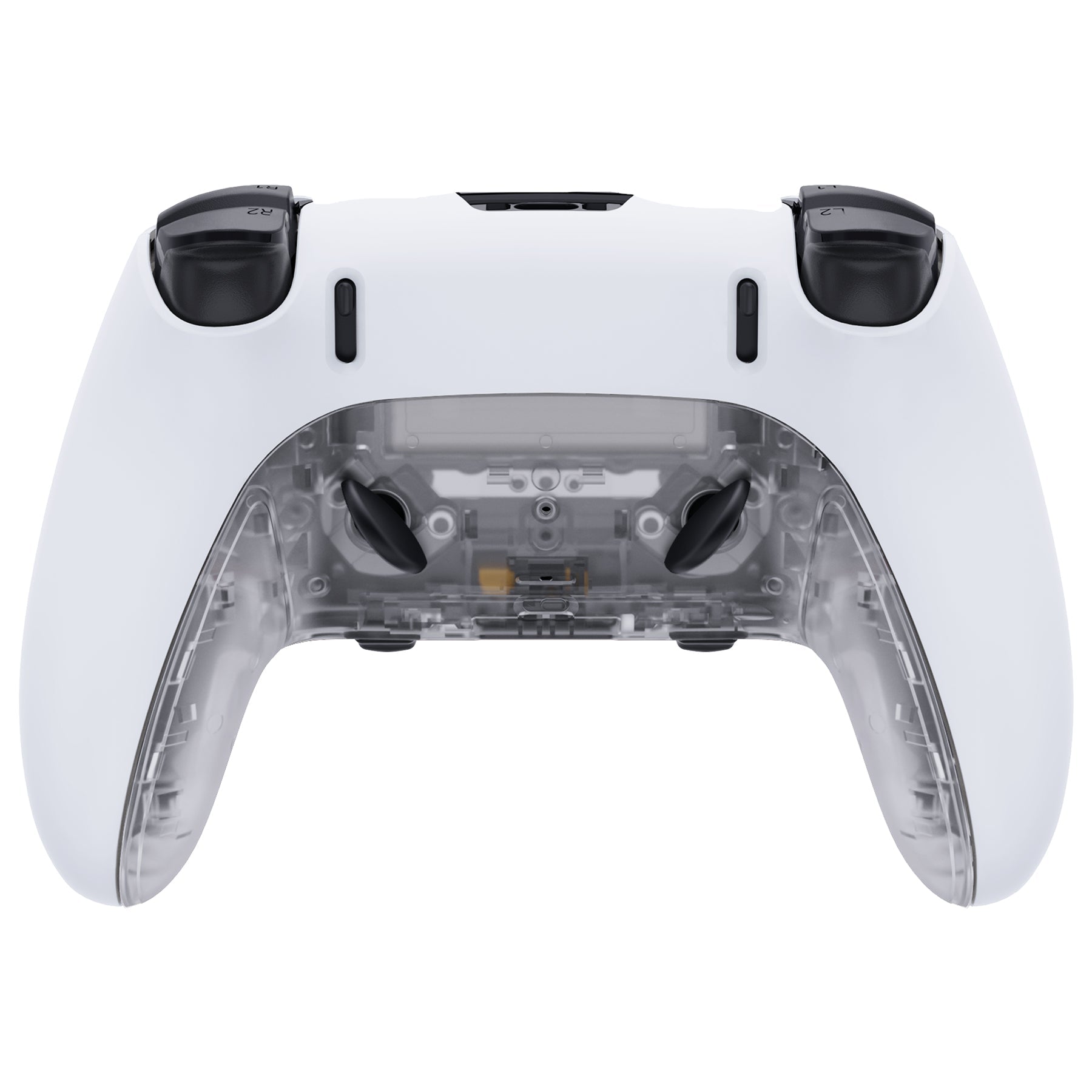 eXtremeRate Replacement Top Bottom Decorative Trim Shell Compatible with PS5 Edge Controller - Clear eXtremeRate