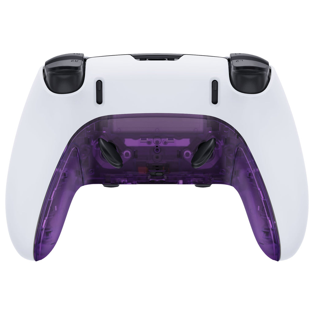 eXtremeRate Replacement Top Bottom Decorative Trim Shell Compatible with PS5 Edge Controller - Clear Atomic Purple eXtremeRate
