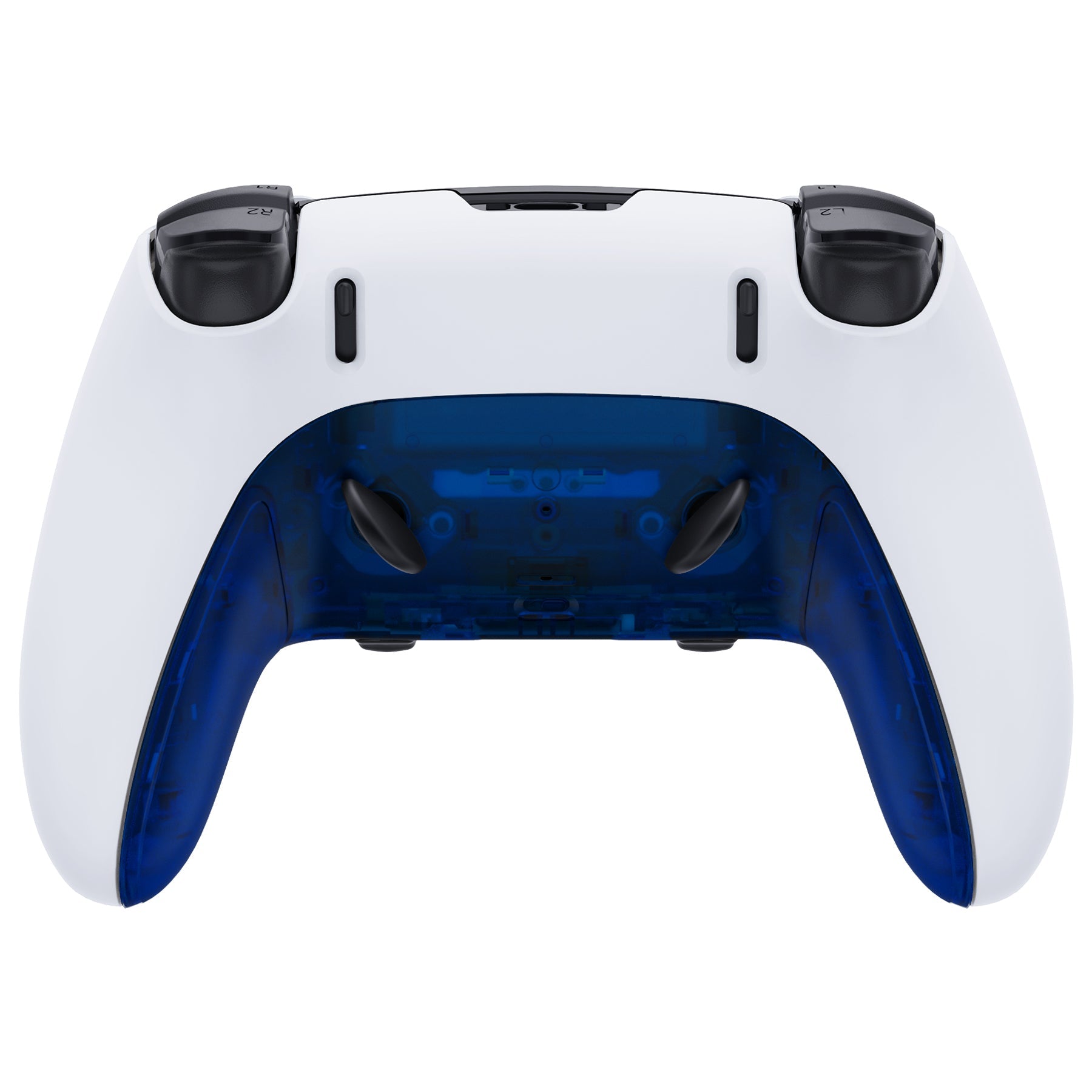 eXtremeRate Replacement Top Bottom Decorative Trim Shell Compatible with PS5 Edge Controller - Clear Blue eXtremeRate