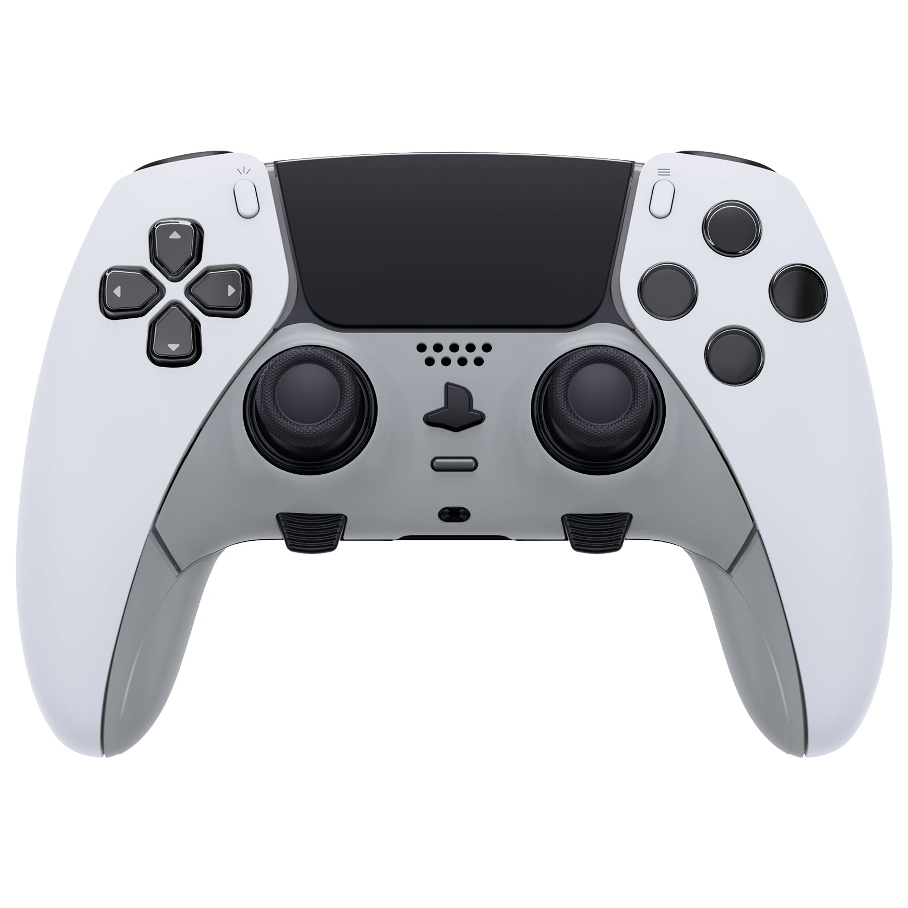 eXtremeRate Replacement Top Bottom Decorative Trim Shell Compatible with PS5 Edge Controller - New Hope Gray eXtremeRate