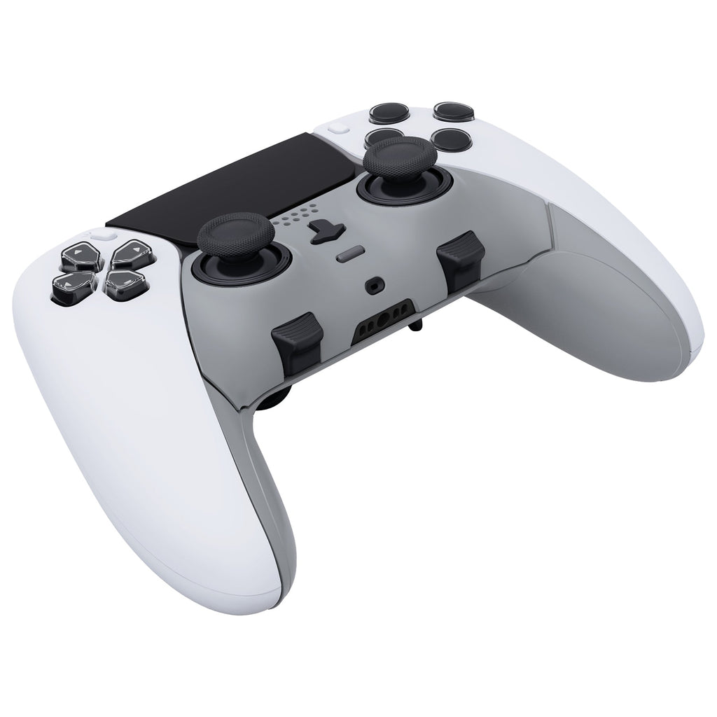eXtremeRate Replacement Top Bottom Decorative Trim Shell Compatible with PS5 Edge Controller - New Hope Gray eXtremeRate