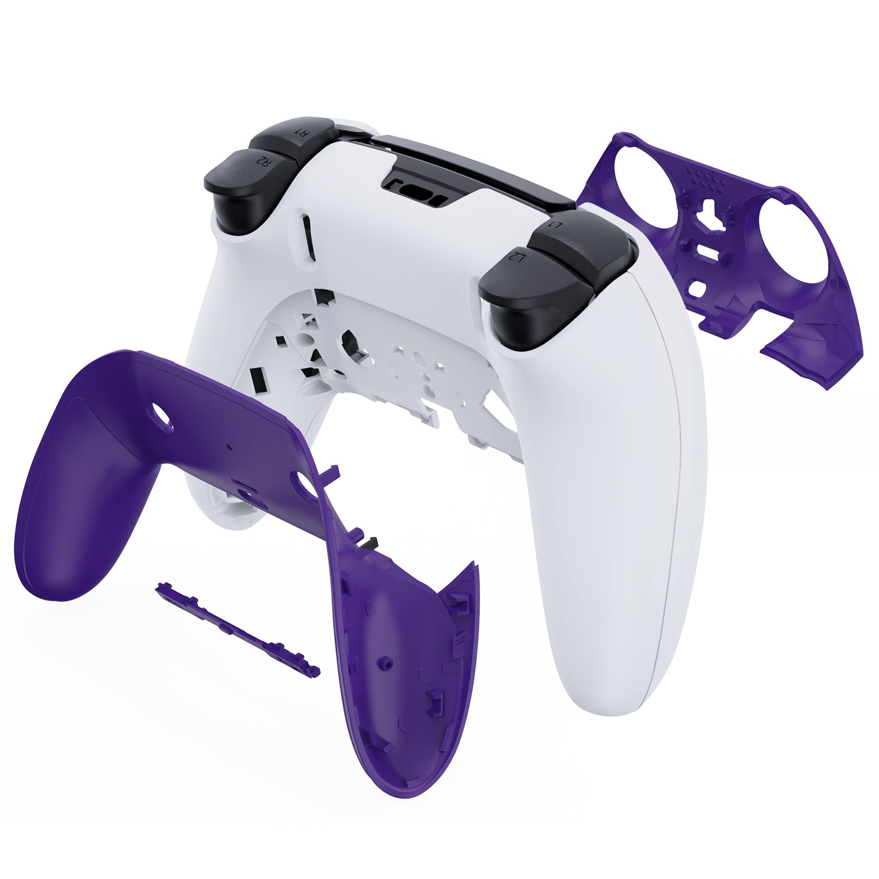 eXtremeRate Replacement Top Bottom Decorative Trim Shell Compatible with PS5 Edge Controller - Purple eXtremeRate
