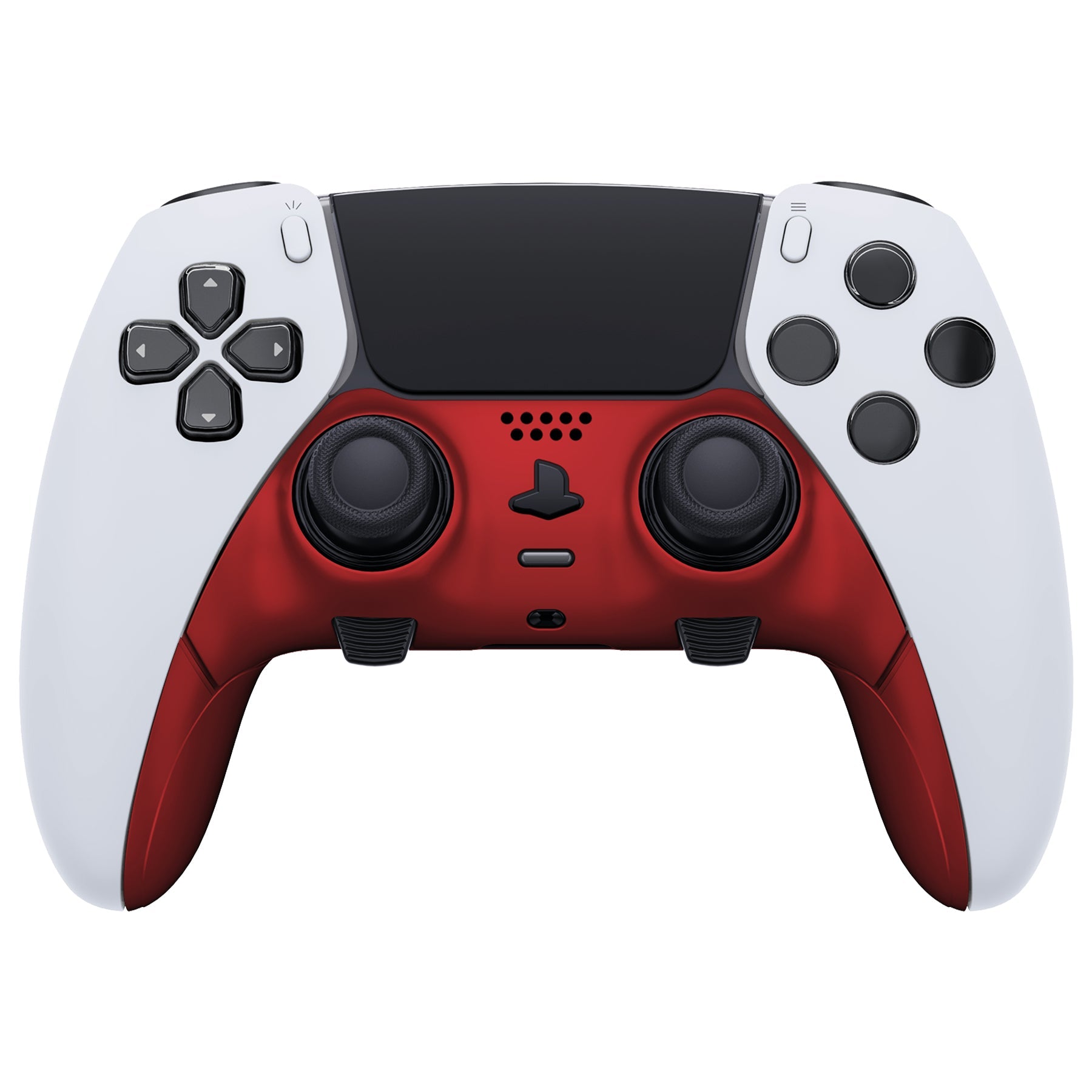 eXtremeRate Replacement Top Bottom Decorative Trim Shell Compatible with PS5 Edge Controller - Scarlet Red eXtremeRate