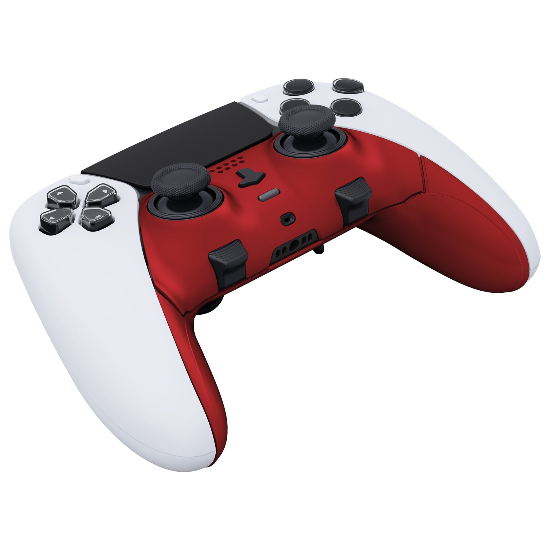 eXtremeRate Replacement Top Bottom Decorative Trim Shell Compatible with PS5 Edge Controller - Scarlet Red eXtremeRate