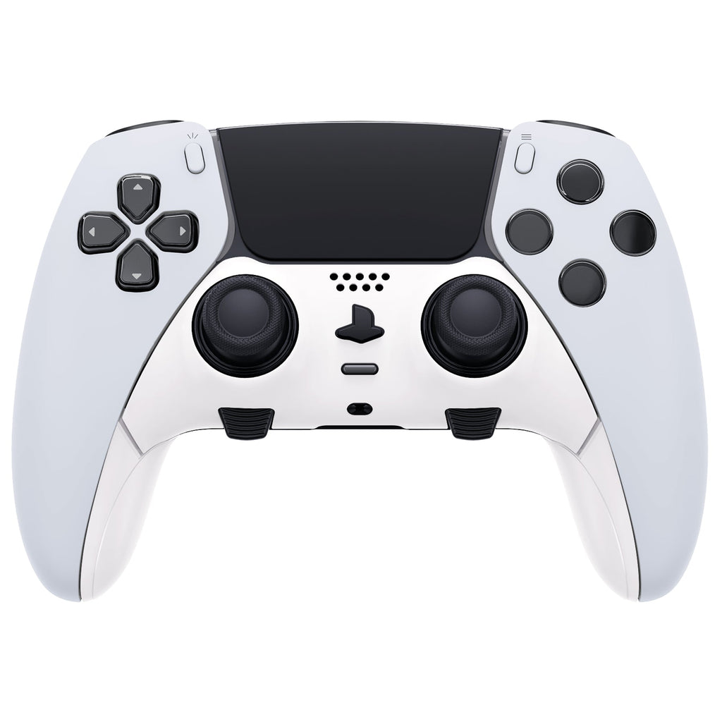 eXtremeRate Replacement Top Bottom Decorative Trim Shell Compatible with PS5 Edge Controller - White eXtremeRate