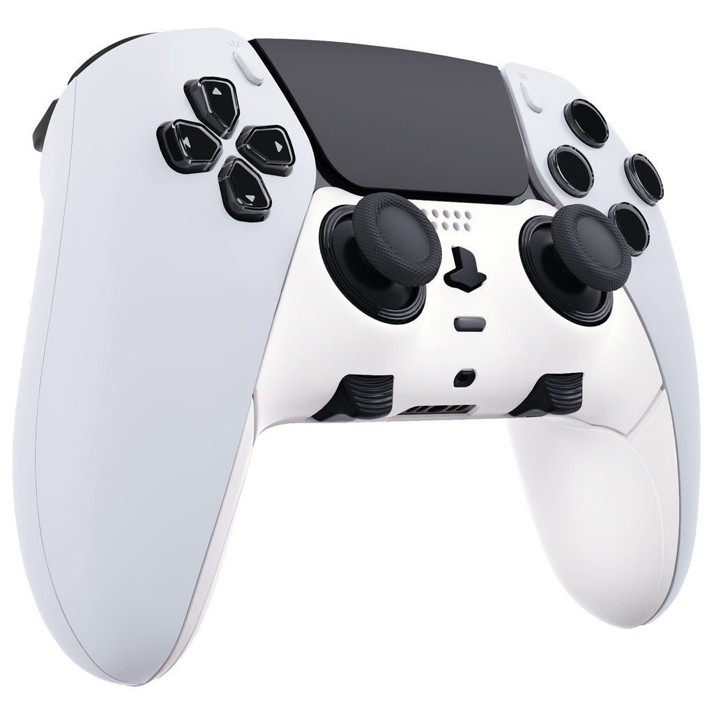 eXtremeRate Replacement Top Bottom Decorative Trim Shell Compatible with PS5 Edge Controller - White eXtremeRate