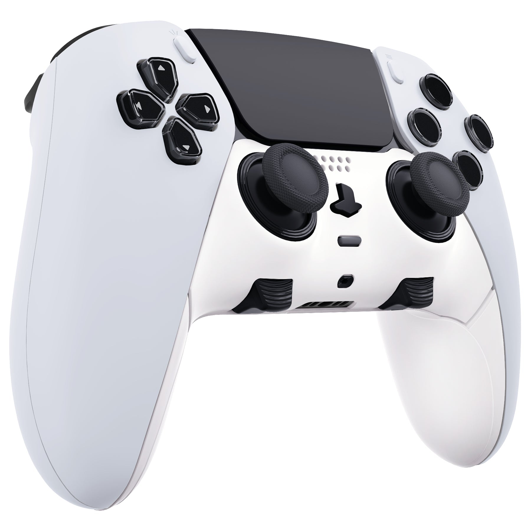eXtremeRate Replacement Top Bottom Decorative Trim Shell Compatible with PS5 Edge Controller - White eXtremeRate