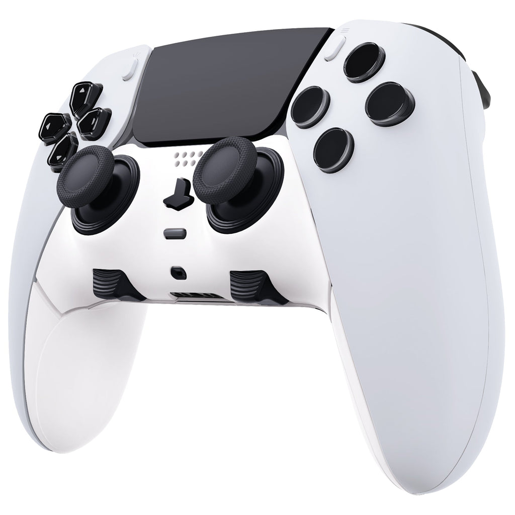 eXtremeRate Replacement Top Bottom Decorative Trim Shell Compatible with PS5 Edge Controller - White eXtremeRate