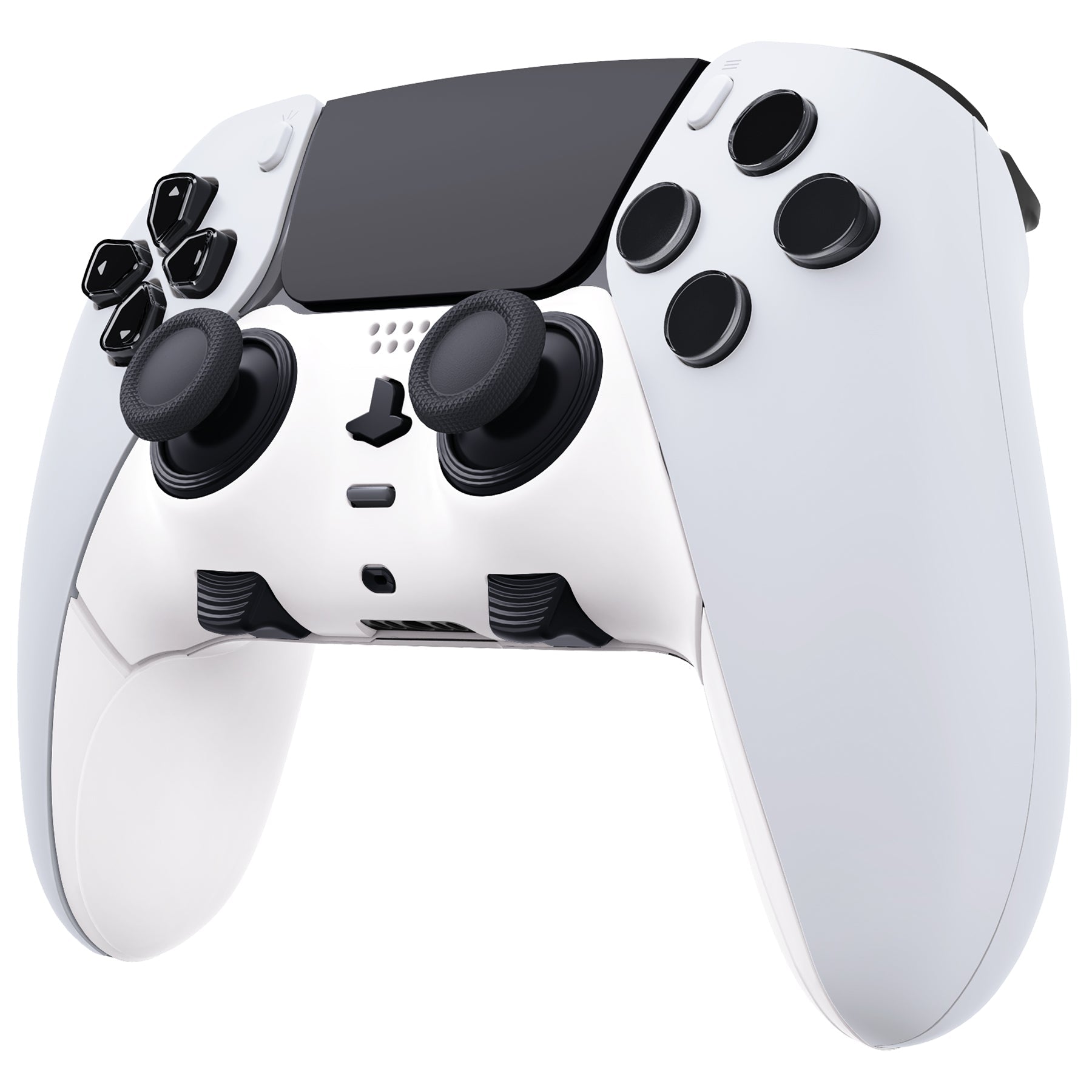 eXtremeRate Replacement Top Bottom Decorative Trim Shell Compatible with PS5 Edge Controller - White eXtremeRate
