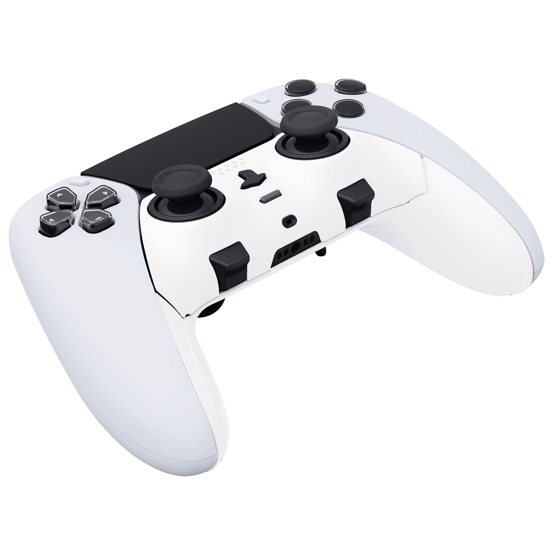 eXtremeRate Replacement Top Bottom Decorative Trim Shell Compatible with PS5 Edge Controller - White eXtremeRate