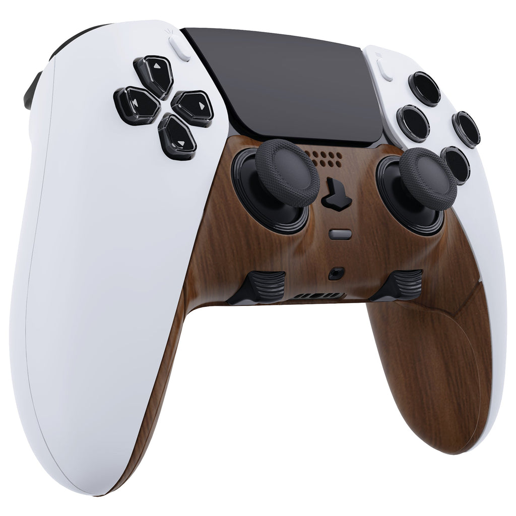 eXtremeRate Replacement Top Bottom Decorative Trim Shell Compatible with PS5 Edge Controller - Wood Grain eXtremeRate