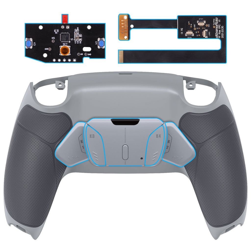 eXtremeRate Remappable RISE4 Remap Kit for PS5 Controller BDM-010/020 - Rubberized Classic Gray eXtremeRate