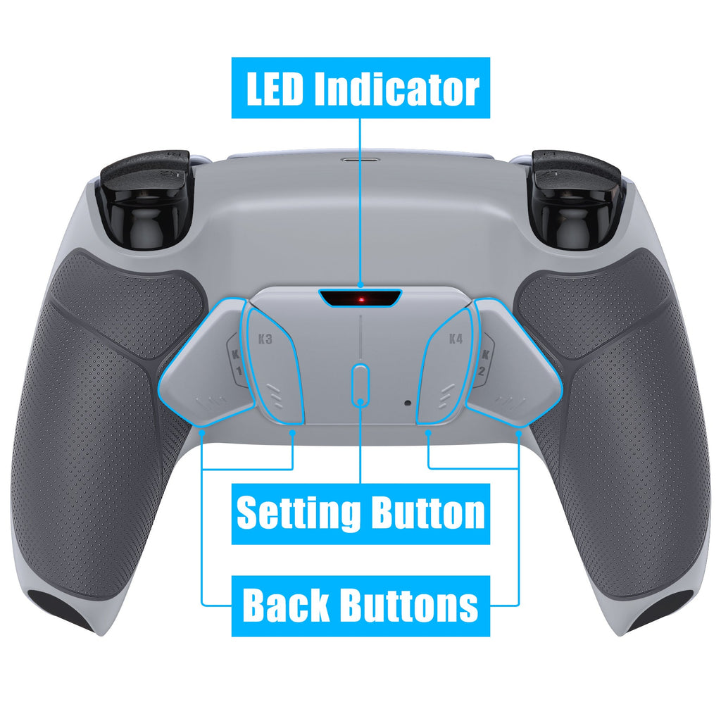 eXtremeRate Remappable RISE4 Remap Kit for PS5 Controller BDM-010/020 - Rubberized Classic Gray eXtremeRate