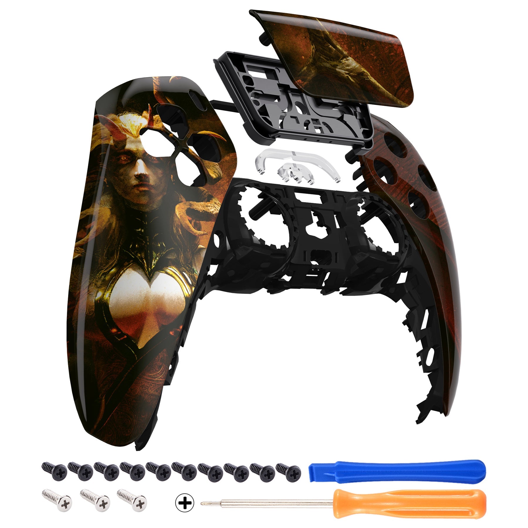 eXtremeRate Replacement Front Housing Shell with Touchpad Compatible with PS5 Controller BDM-010/020/030/040/050 - The Lilith eXtremeRate